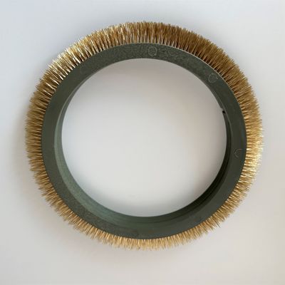 comprare Parti della macchina per lo stenter di finitura Stentex Tessile spazzole ruote di rame capelli di nylon corpo di plastica colore verde online manufacture